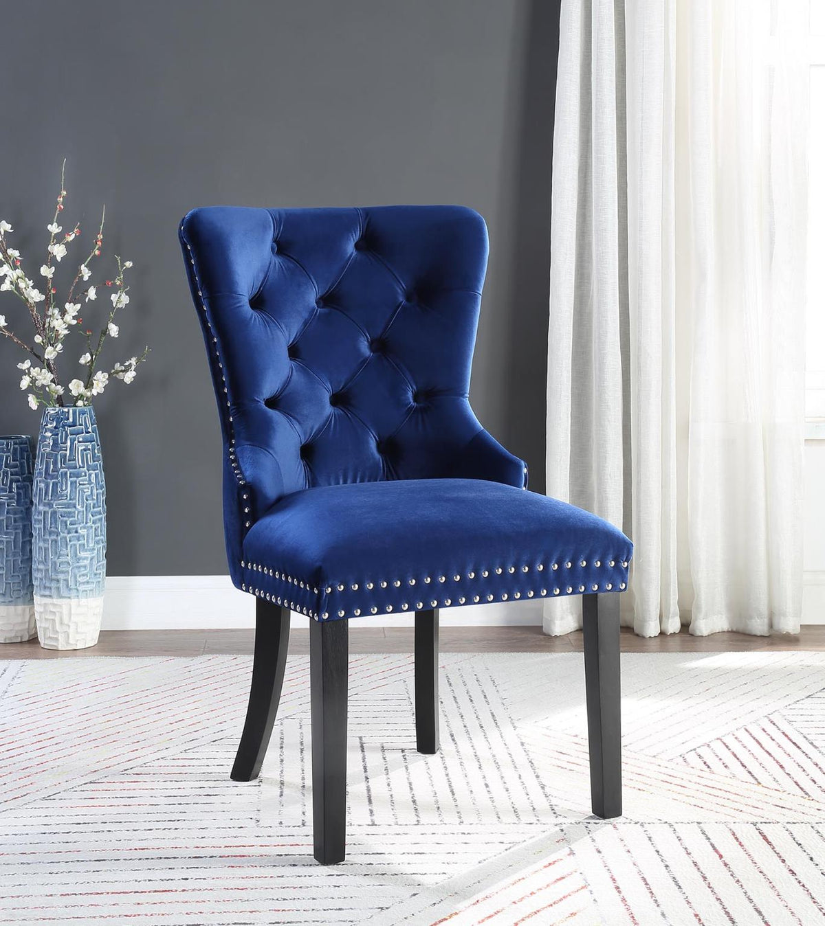 Dark Navy Velvet Dining Side Chair (Price Per Chair/Moq 2)