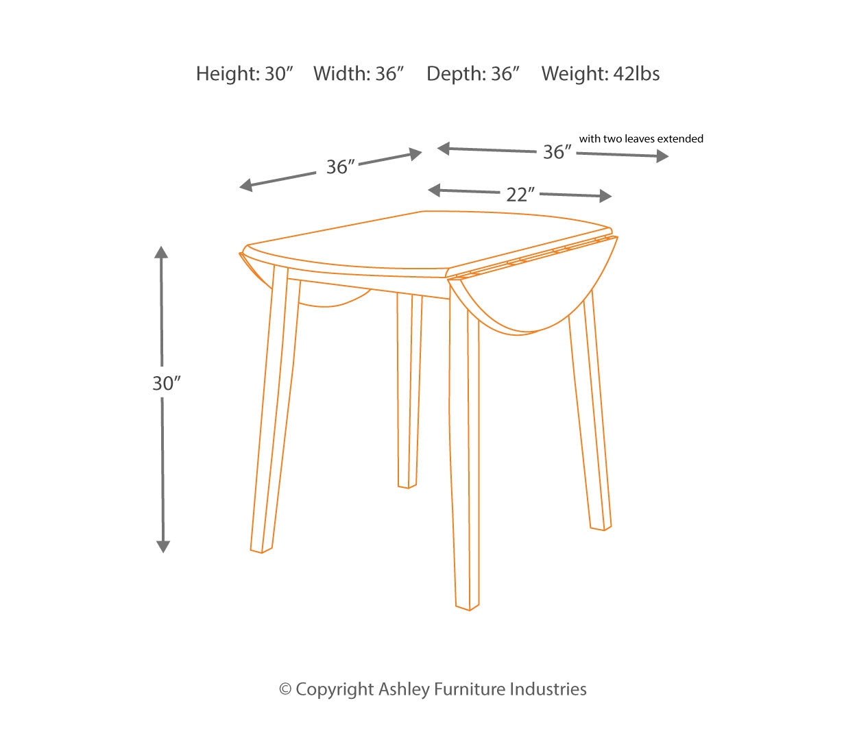 Hammis Round DRM Drop Leaf Table