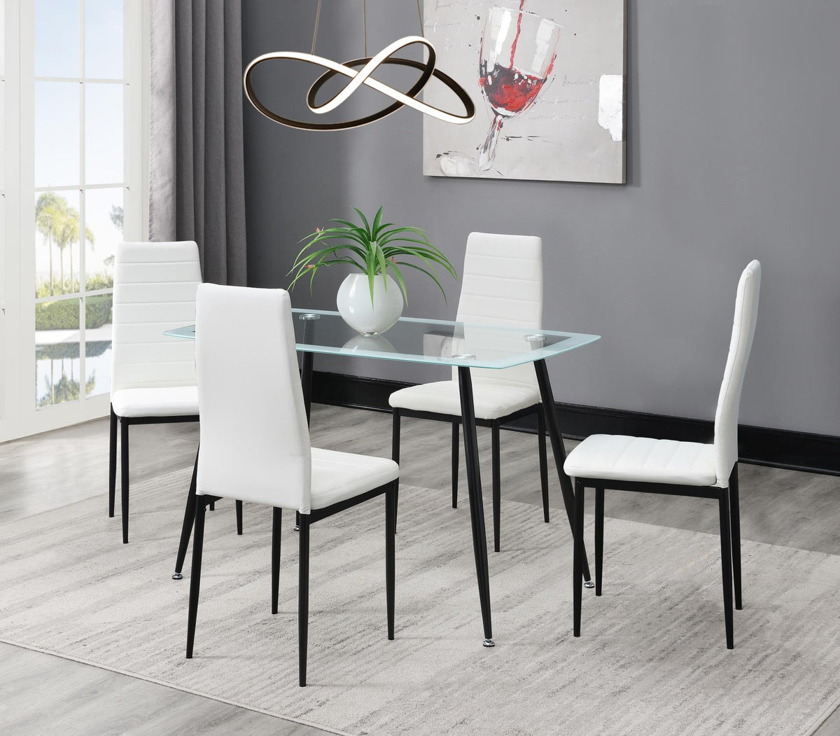 White Dining Table & 4 Chairs