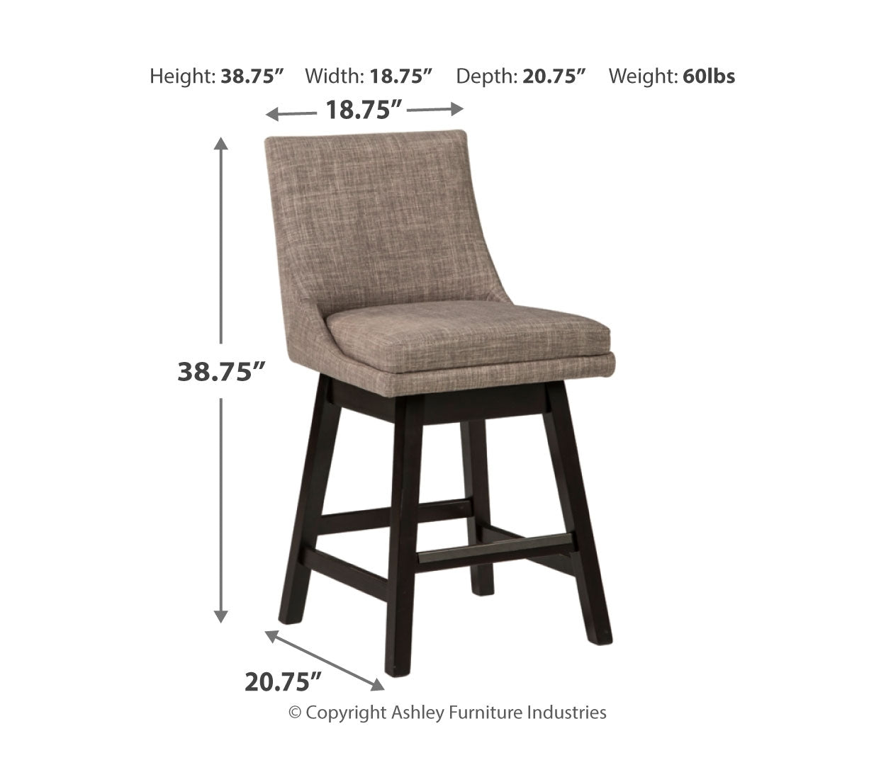 Tallenger UPH Swivel Barstool (2/CN)