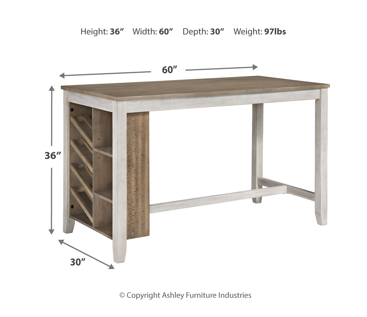 Skempton Counter Height Dining Table and 2 Barstools