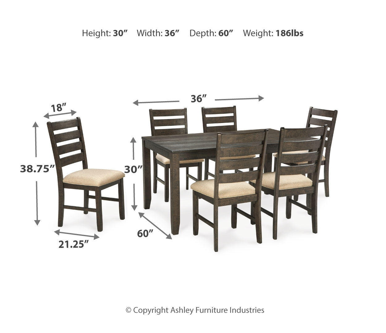 Rokane Dining Room Table Set (7/CN)