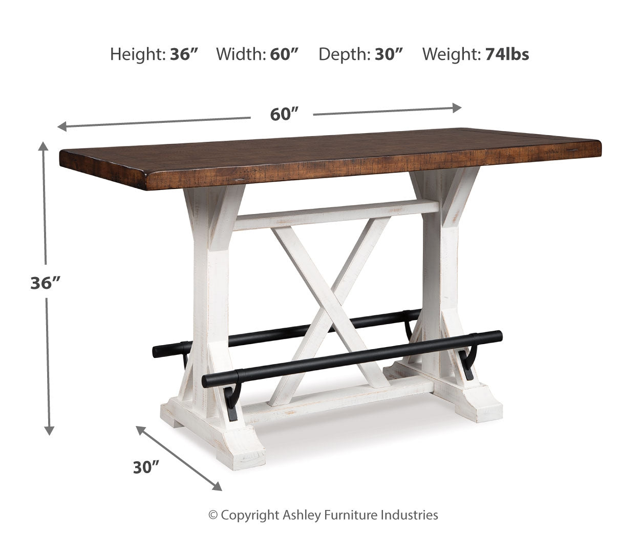 Valebeck RECT Dining Room Counter Table