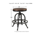 Valebeck Swivel Barstool (2/CN)