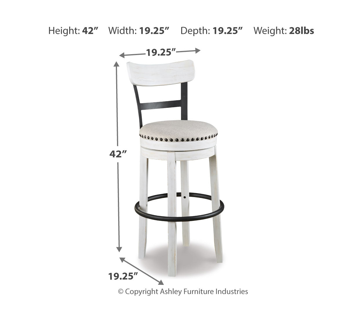 Valebeck Tall UPH Swivel Barstool(1/CN)