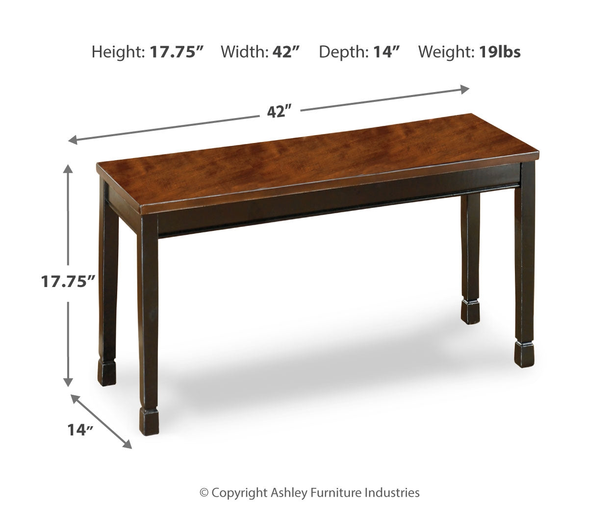 Owingsville Dining Table and 4 Chairs and Bench