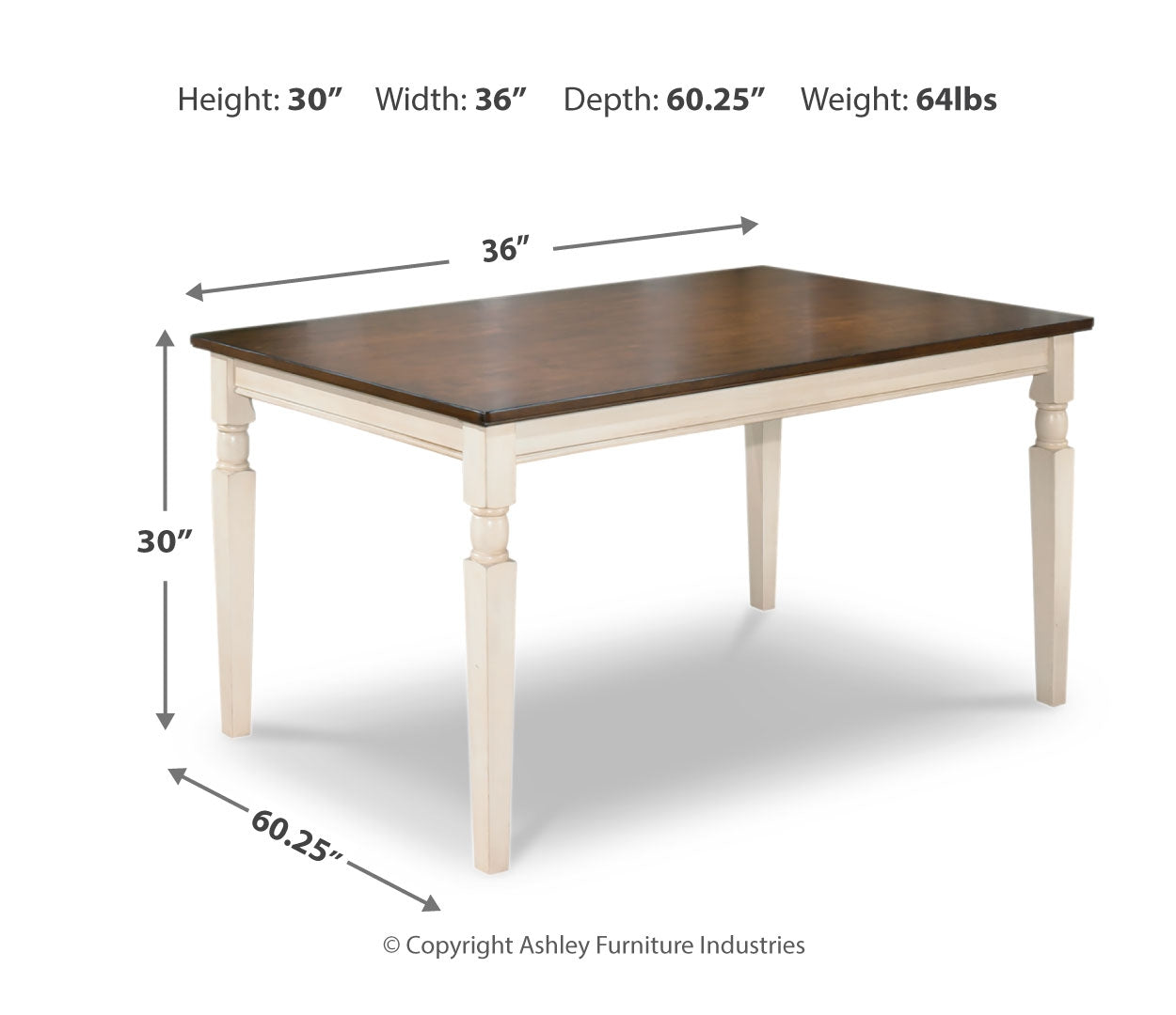 Whitesburg Rectangular Dining Room Table