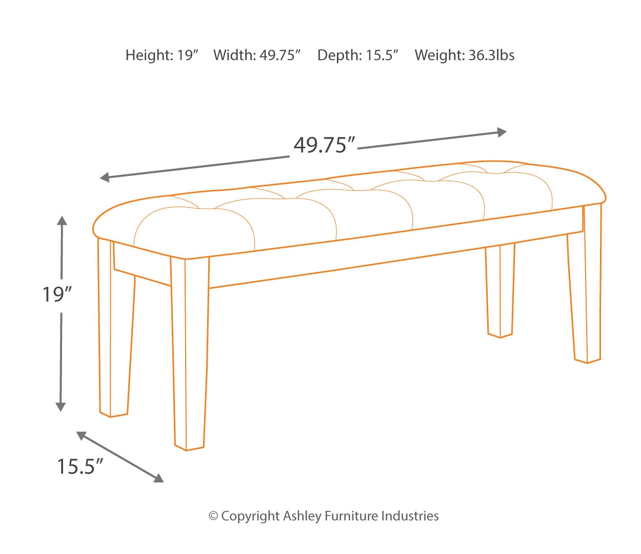 Ralene Dining Table and 4 Chairs and Bench with Storage