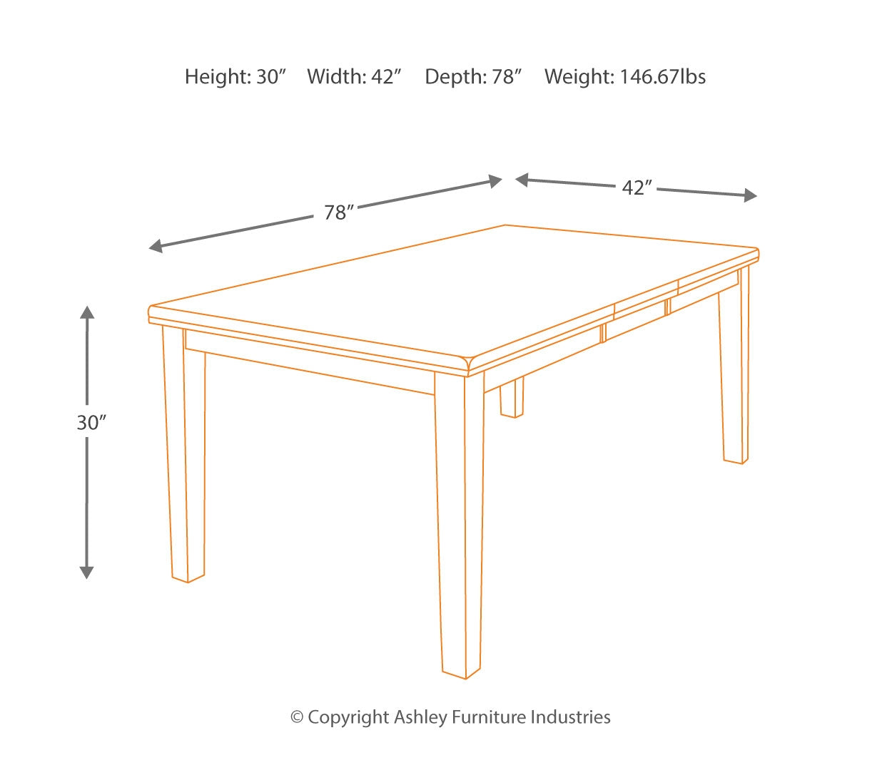 Ralene RECT DRM Butterfly EXT Table