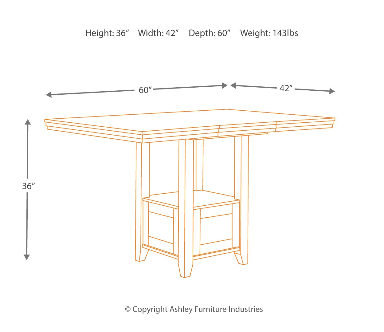 Ralene RECT DRM Counter EXT Table