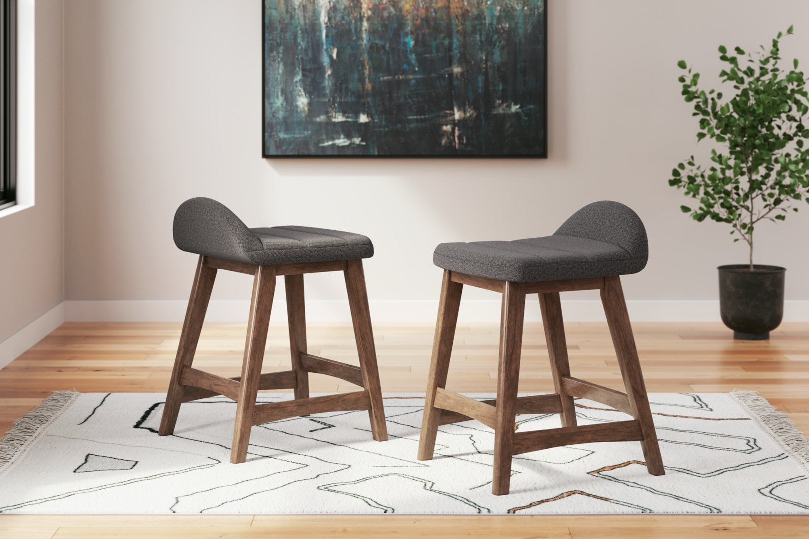 Lyncott Upholstered Barstool (2/CN)