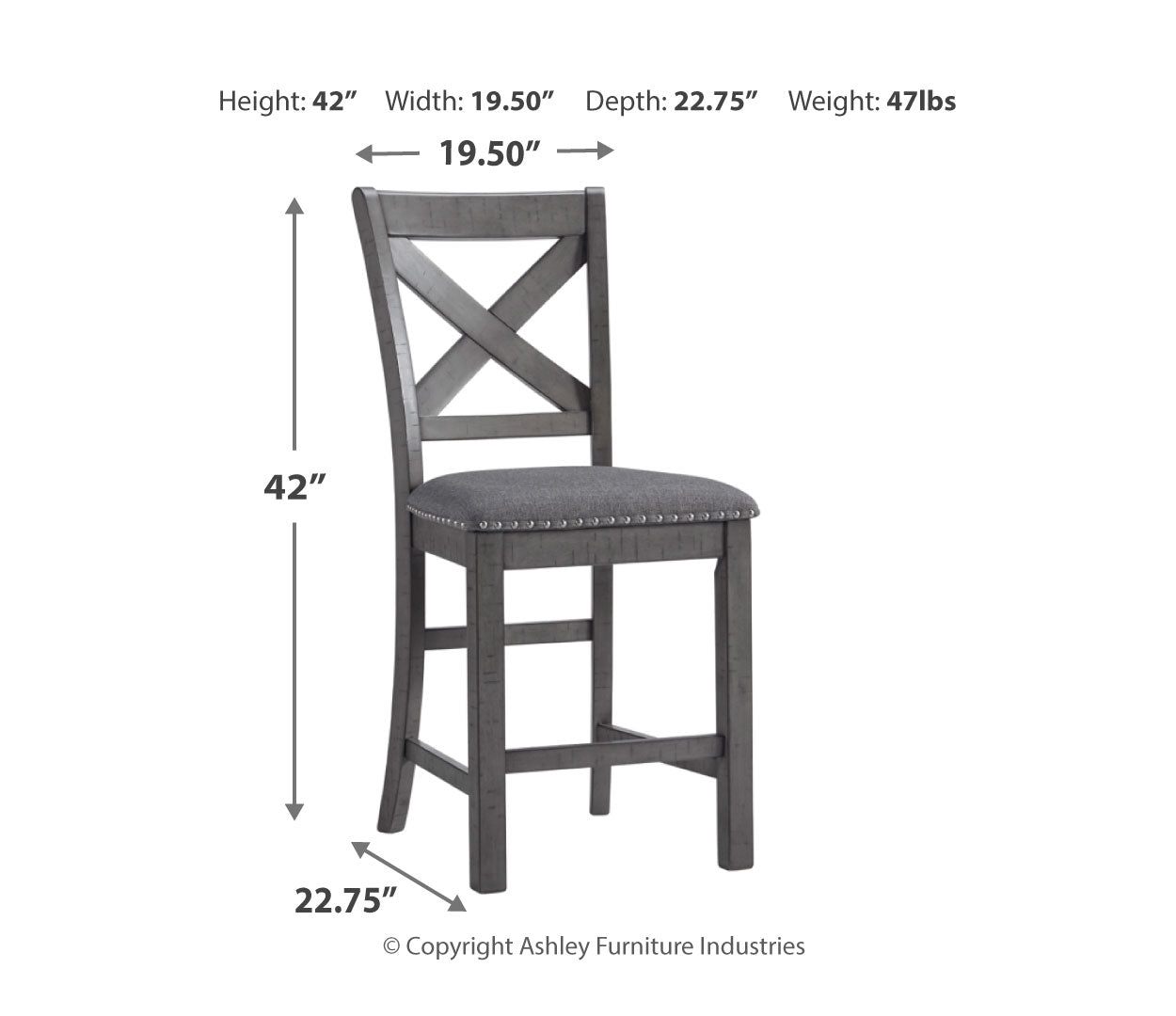 Myshanna Counter Height Dining Table and 6 Barstools with Storage