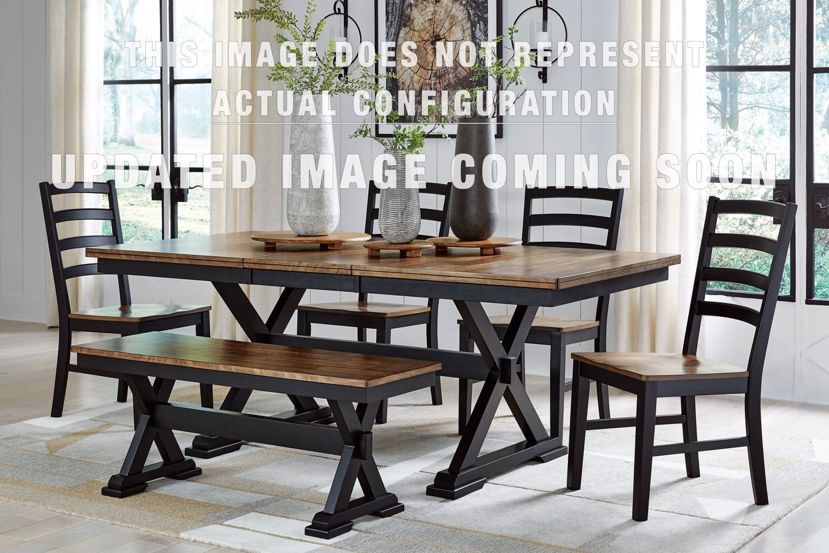 Wildenauer Dining Table and 4 Chairs and Bench