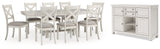 Robbinsdale Dining Table and 8 Chairs with Storage