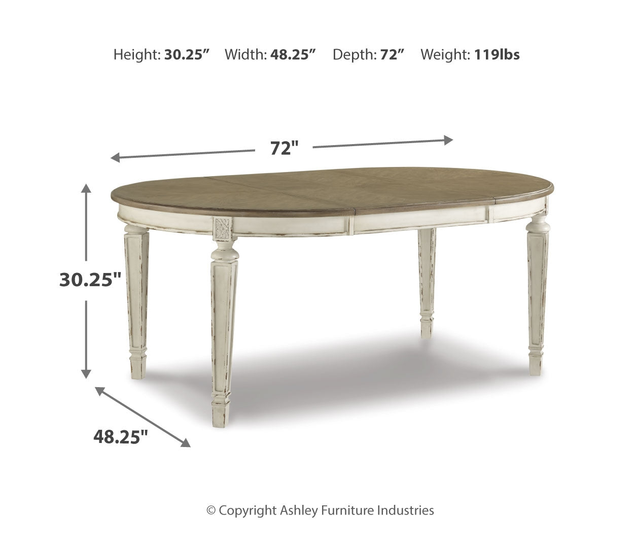 Realyn Oval Dining Room EXT Table