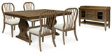 Sturlayne Dining Table and 4 Chairs with Storage