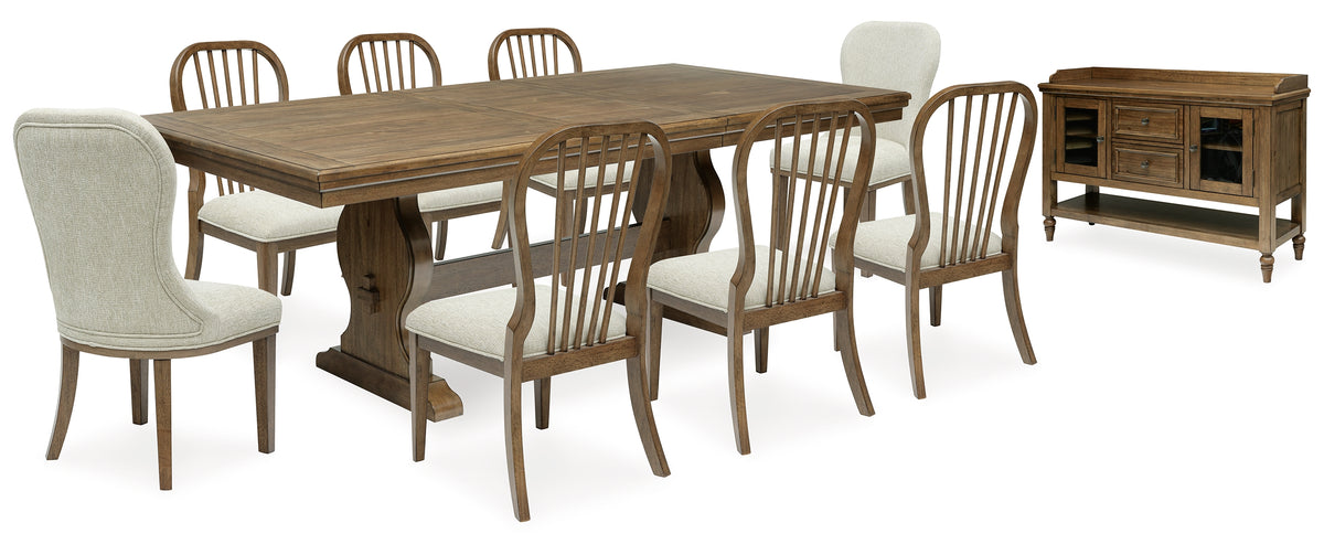 Sturlayne Dining Table and 8 Chairs with Storage