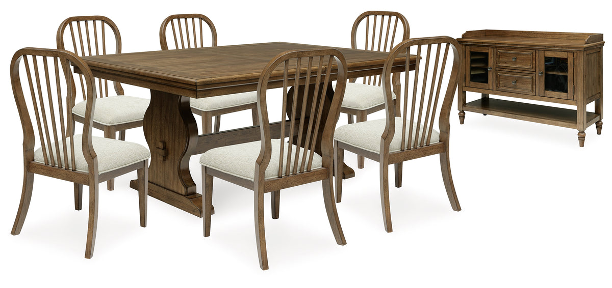 Sturlayne Dining Table and 6 Chairs with Storage