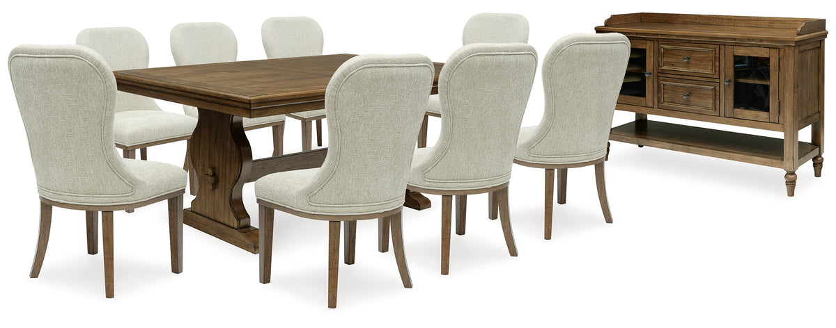 Sturlayne Dining Table and 8 Chairs with Storage