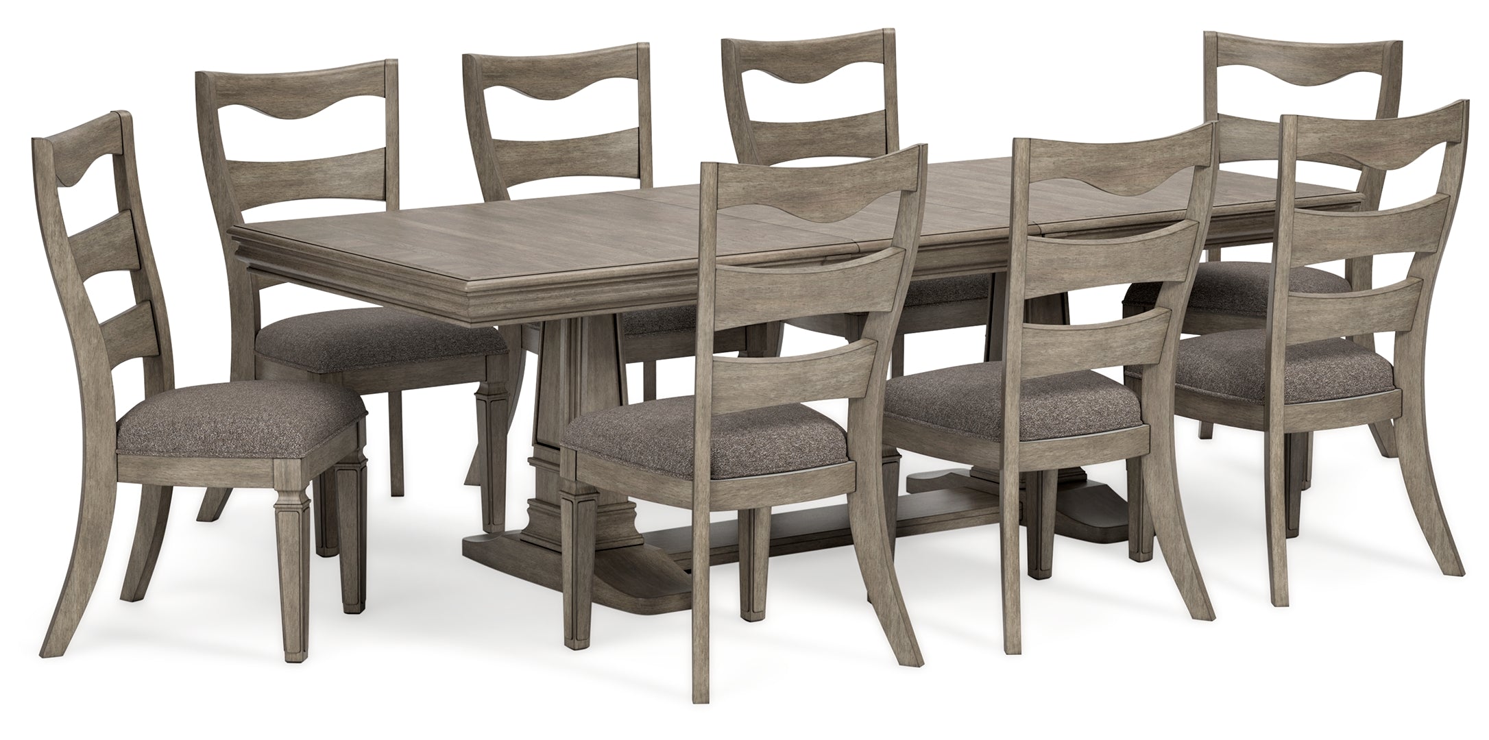 Lexorne Dining Table and 8 Chairs with Storage