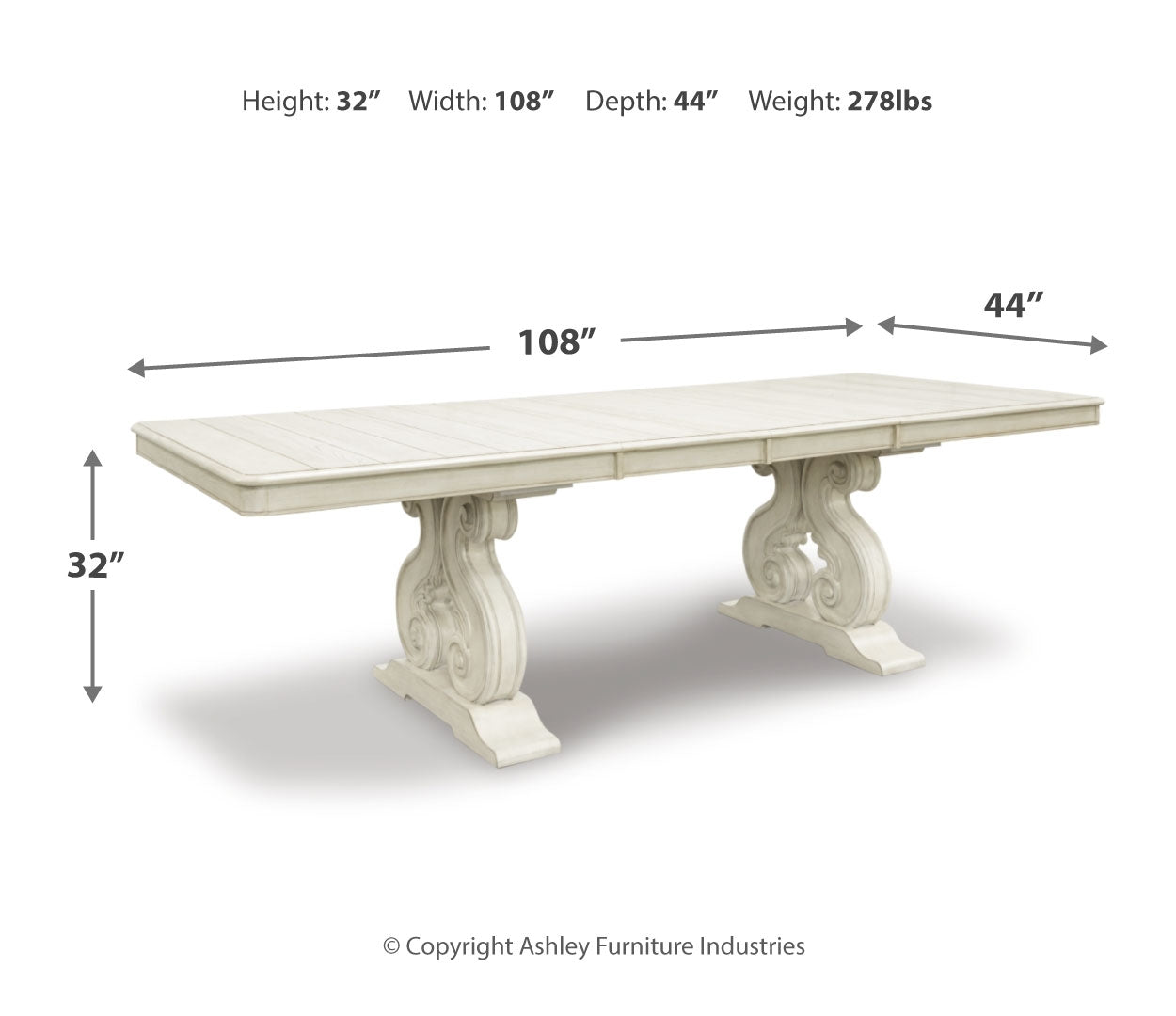 Arlendyne Dining Table and 4 Chairs with Storage