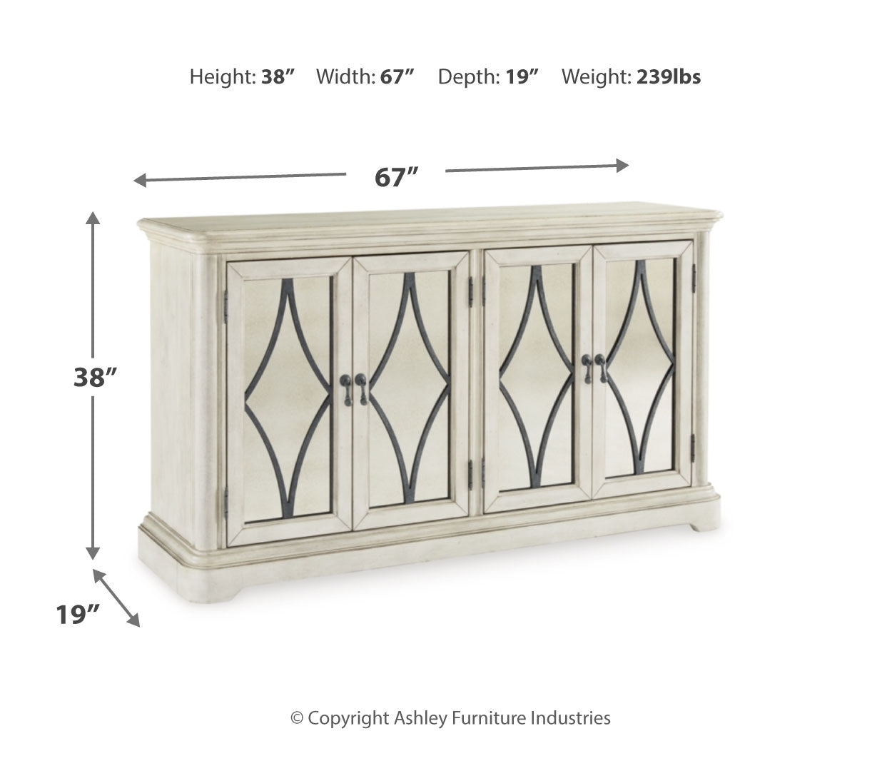 Arlendyne Dining Table and 4 Chairs with Storage