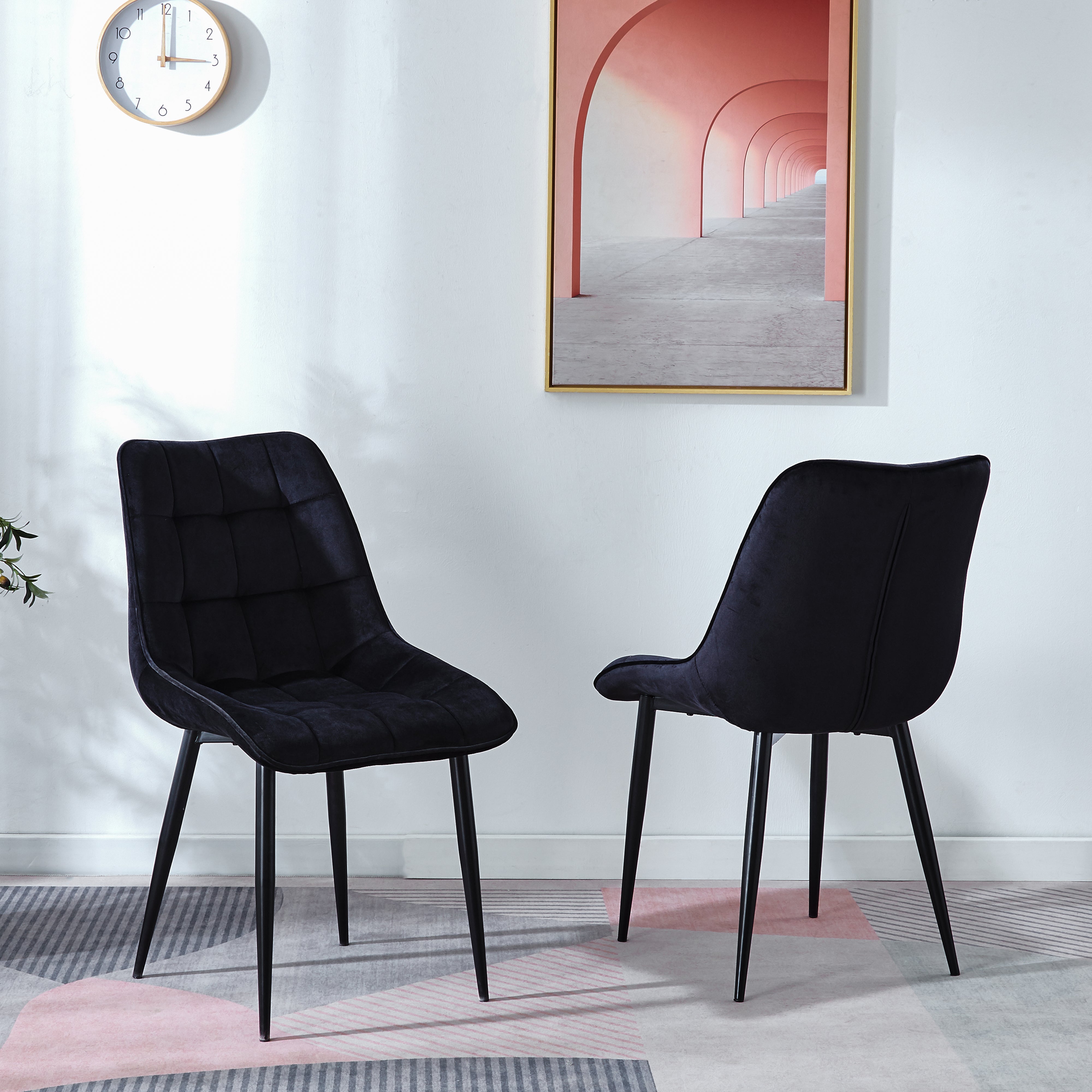 Artisan Aazad Dining Chairs (Set of 4) Velvet Black