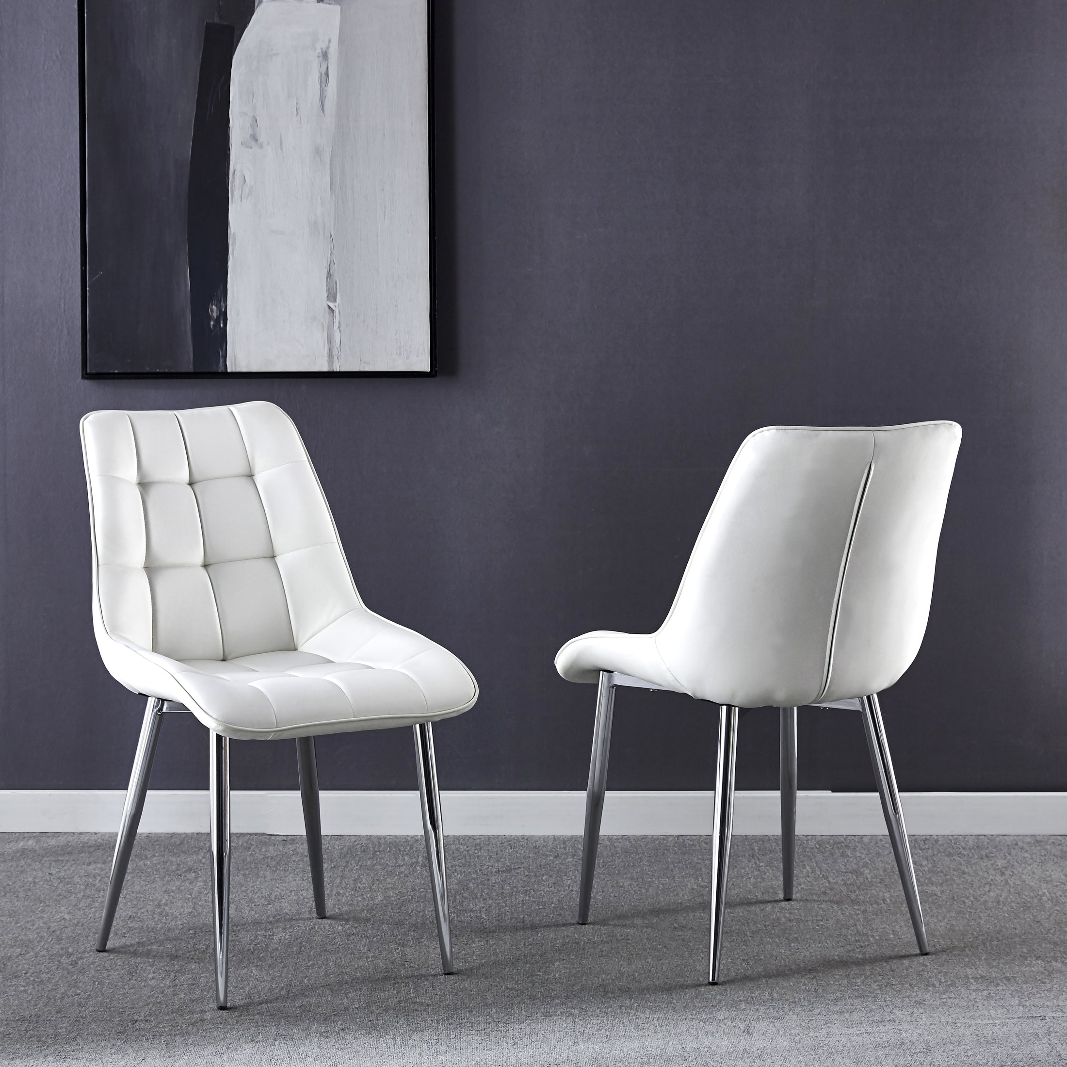 Artisan Aazad Dining Chairs (Set of 4) Leather White