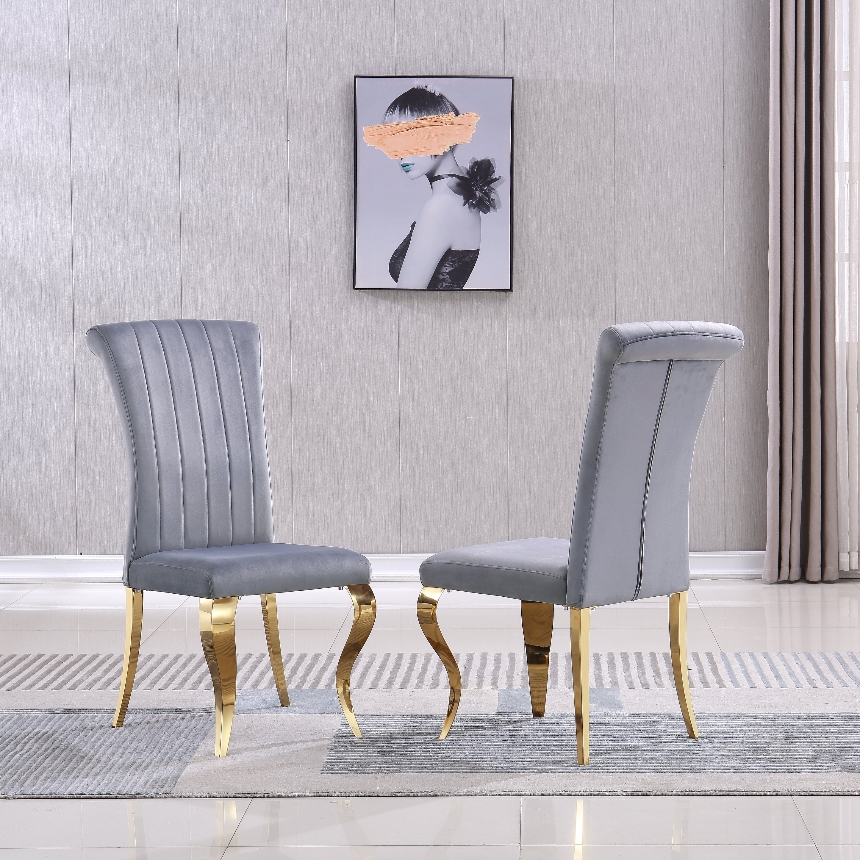 Artisan Gabreille Dining Chairs (Set of 2) Grey Gold