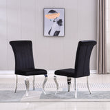 Artisan Gabreille Dining Chairs (Set of 2) Black Silver