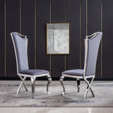 Artisan Diovanni Dining Chairs (Set of 2) Grey Velvet