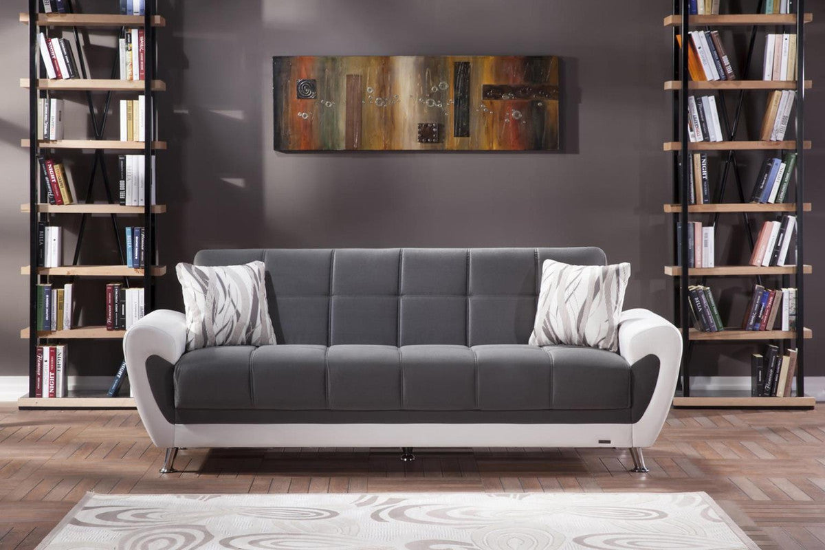 Bellona Duru 3 Seat Sleeper Sofa (Plato Dark Gray) by Bellona Default Title