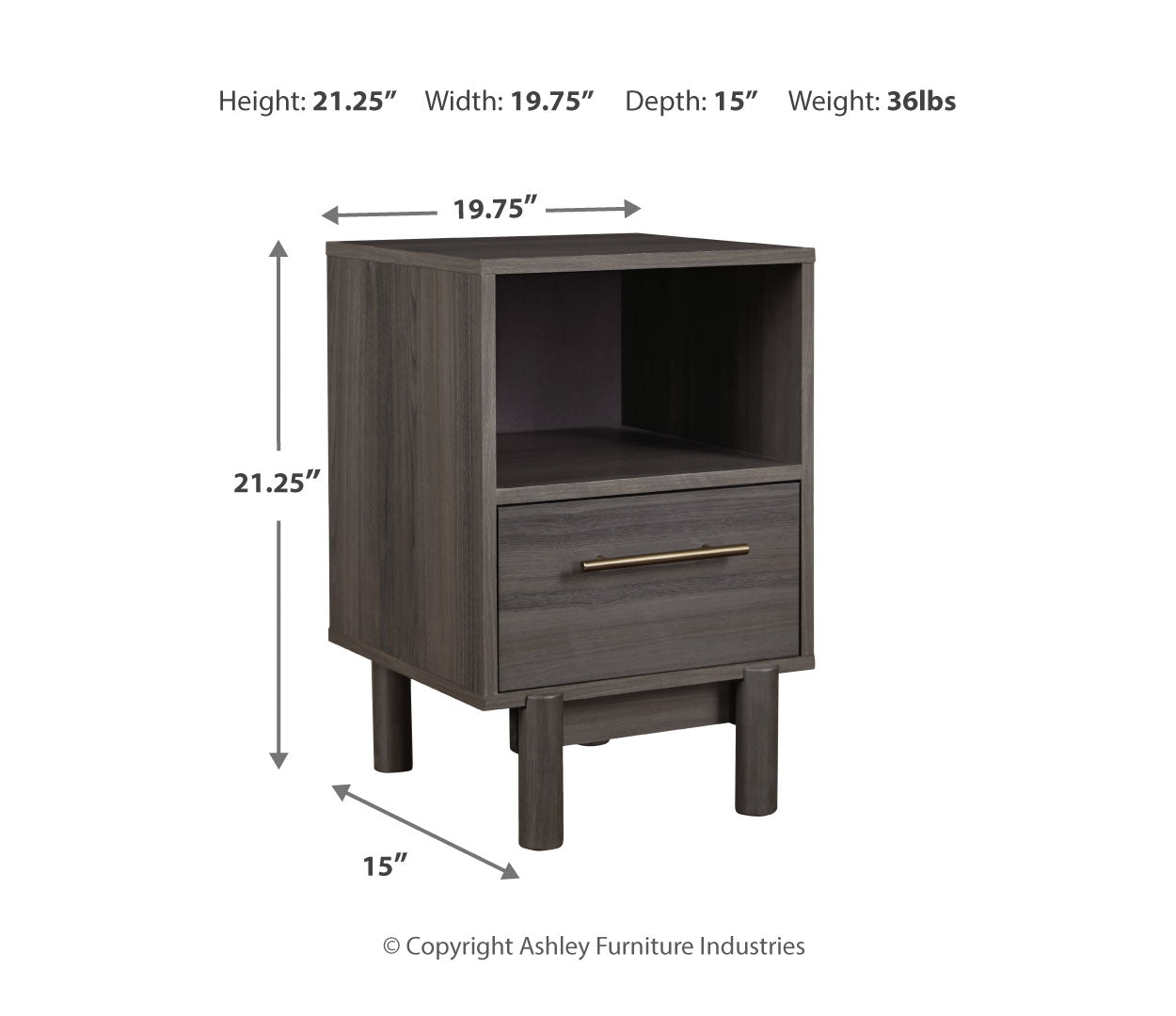 Brymont One Drawer Night Stand