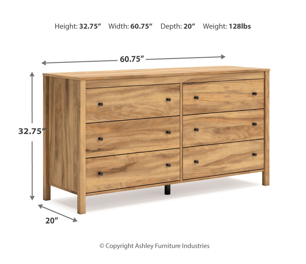 Bermacy Six Drawer Dresser