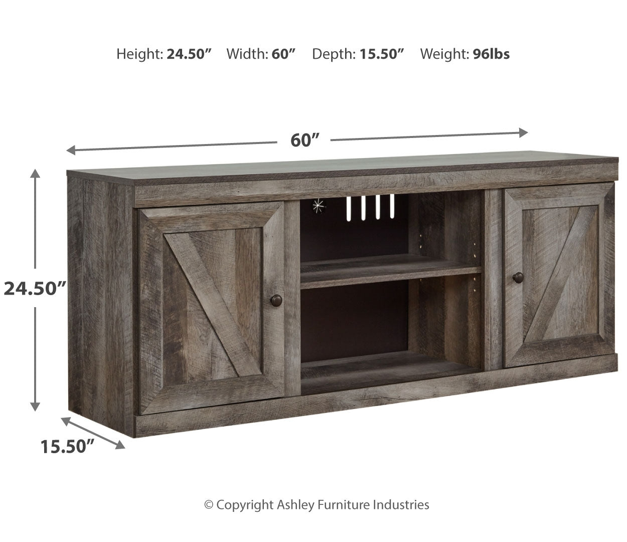 Wynnlow LG TV Stand w/Fireplace Option