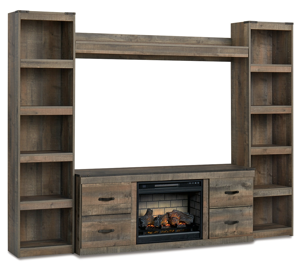 Trinell 4-Piece Entertainment Center with Electric Fireplace