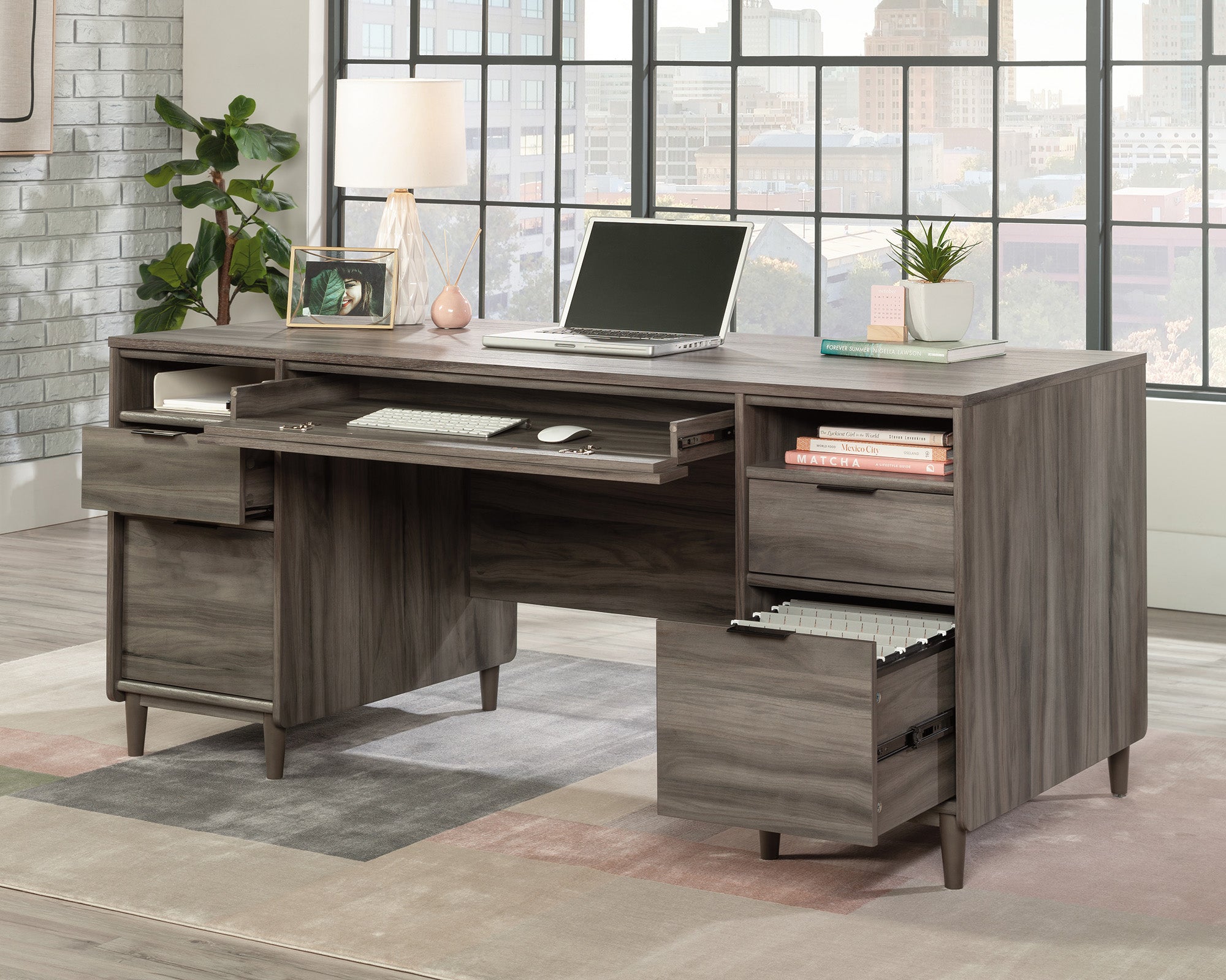 Clifford Place  Executive Pedestal Desk in Jet Acacia