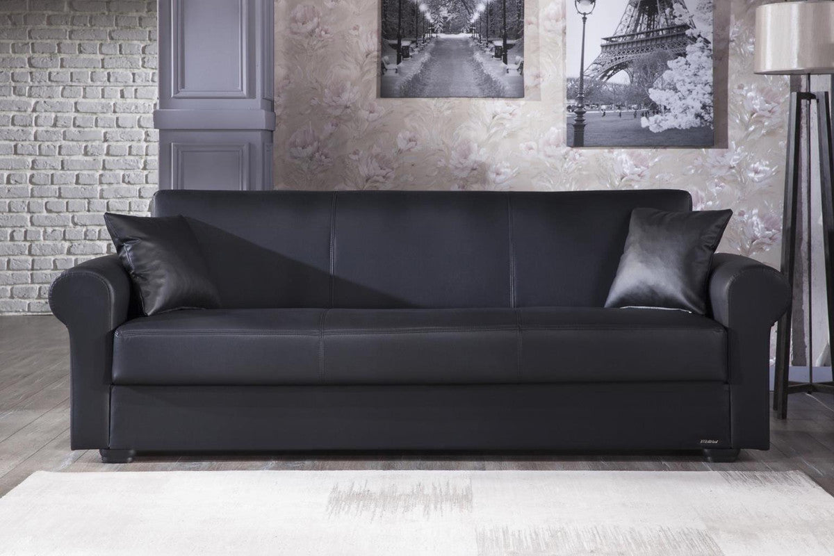 Bellona Floris 3 Seat Sleeper Sofa (Santa Glory Black) by Bellona