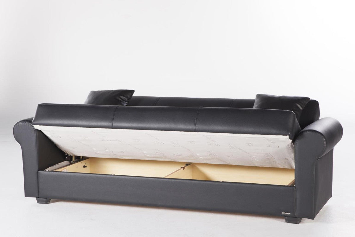 Bellona Floris 3 Seat Sleeper Sofa (Santa Glory Black) by Bellona