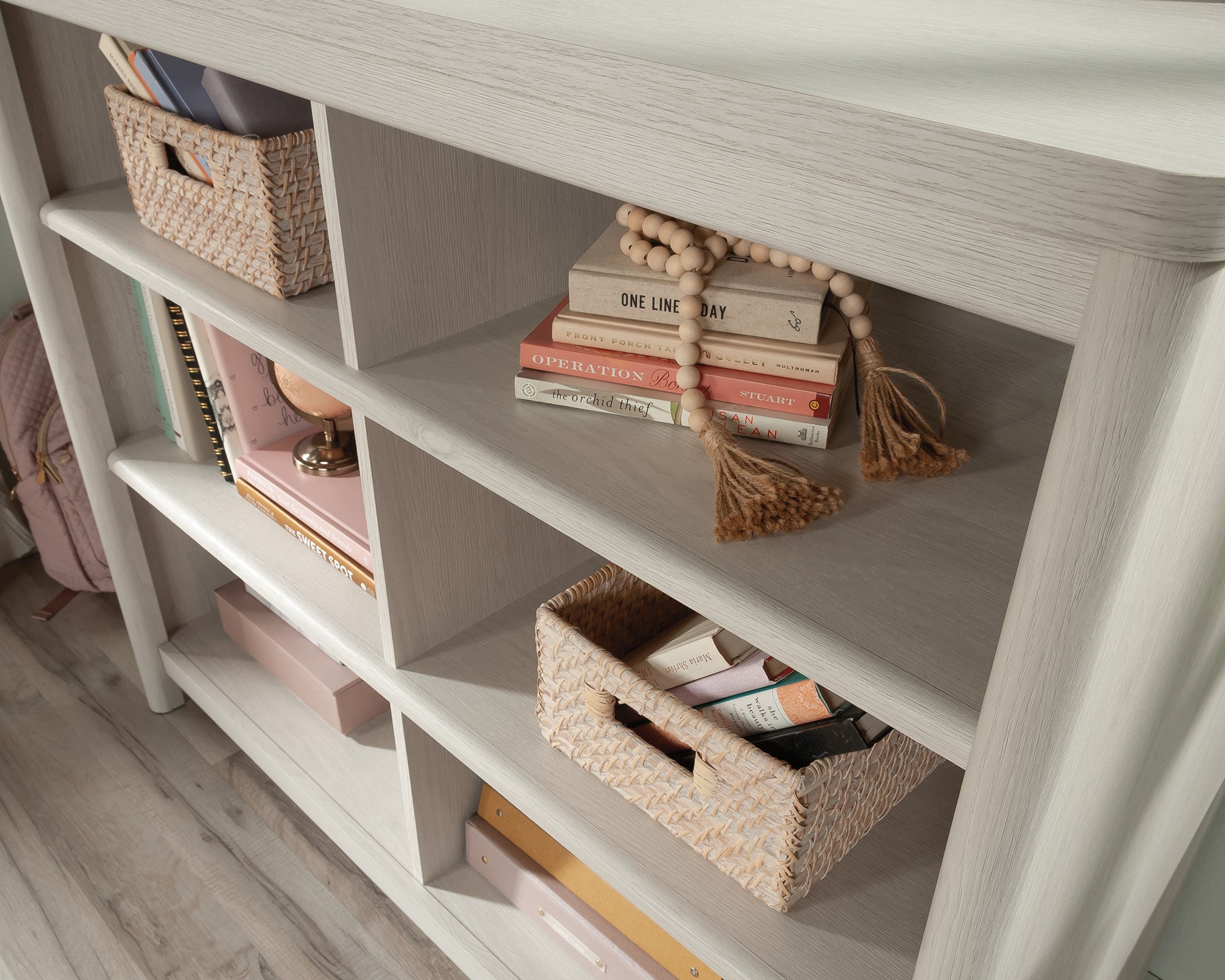 Dover Edge  Cubby Storage Bookcase in Glacier Oak