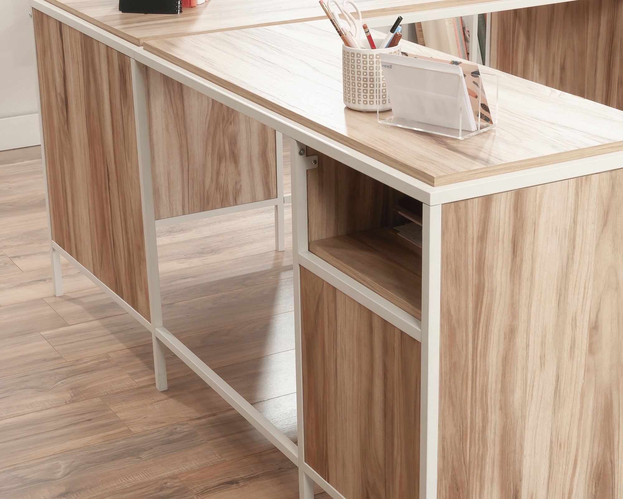 Nova Loft  L-Shaped Home Office Desk in Kiln Acacia