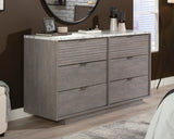 East Rock  Contemporary 6-Drawer Dresser in Ashen Oak