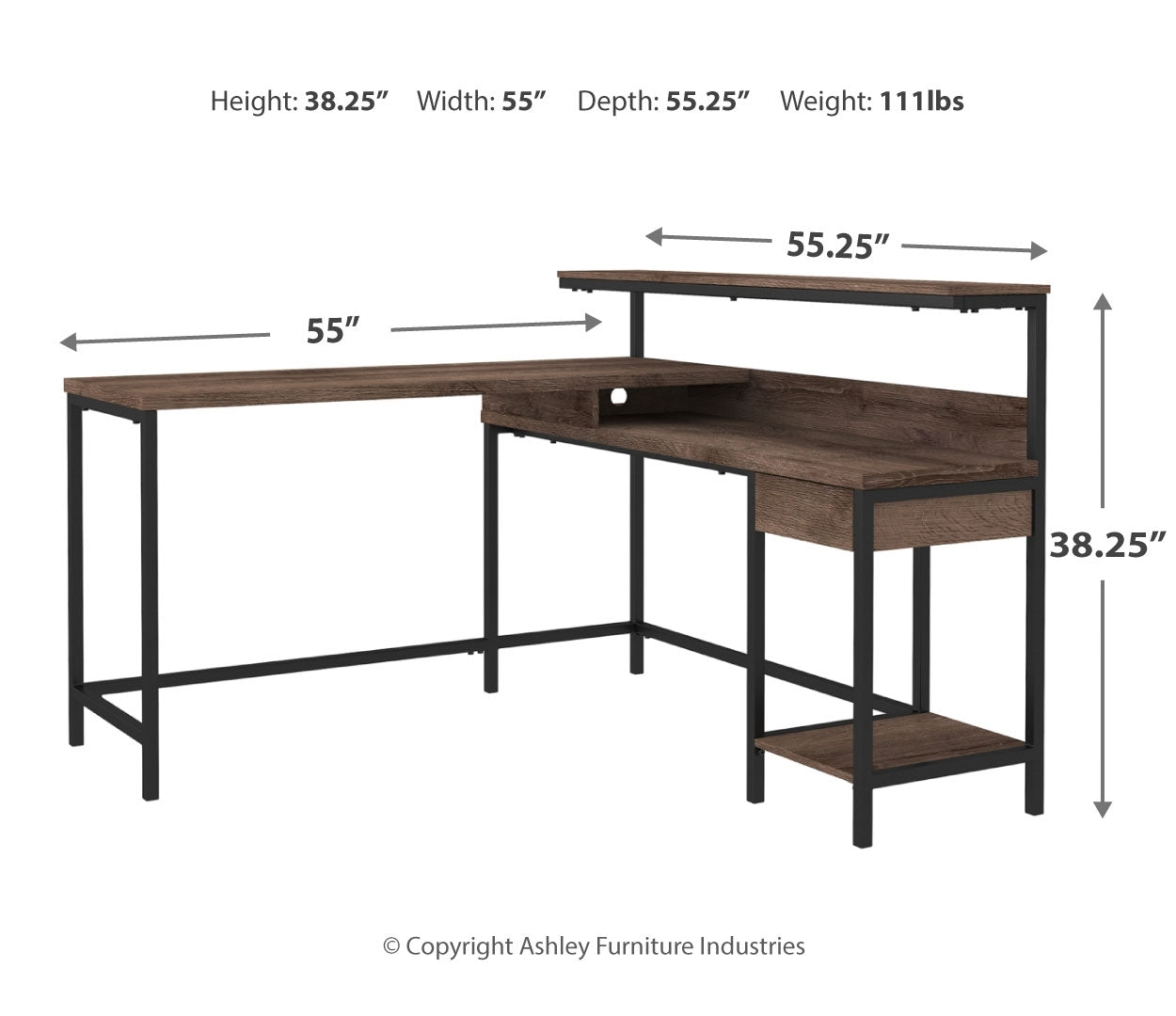 Arlenbry L-Desk with Storage