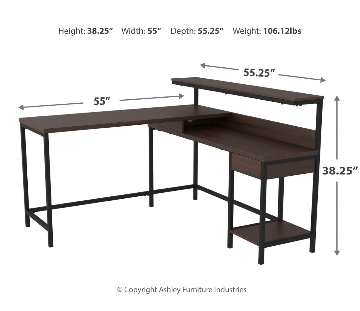 Camiburg L-Desk with Storage