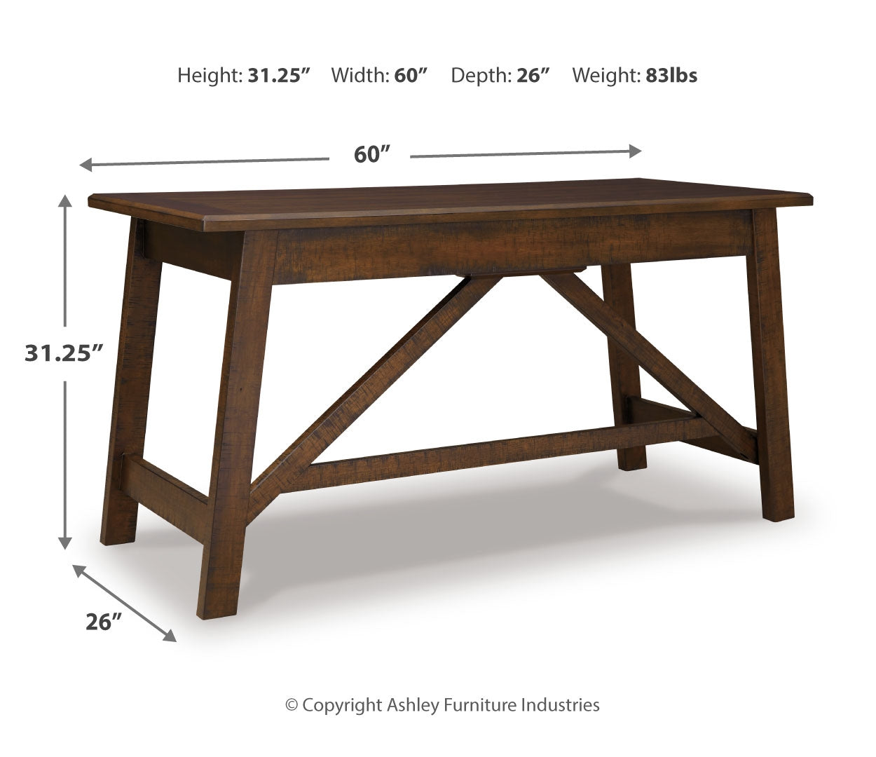 Baldridge Home Office Large Leg Desk