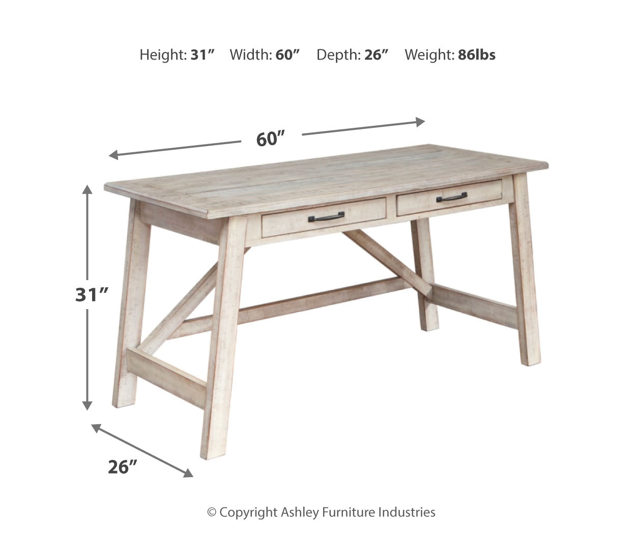 Carynhurst Home Office Large Leg Desk