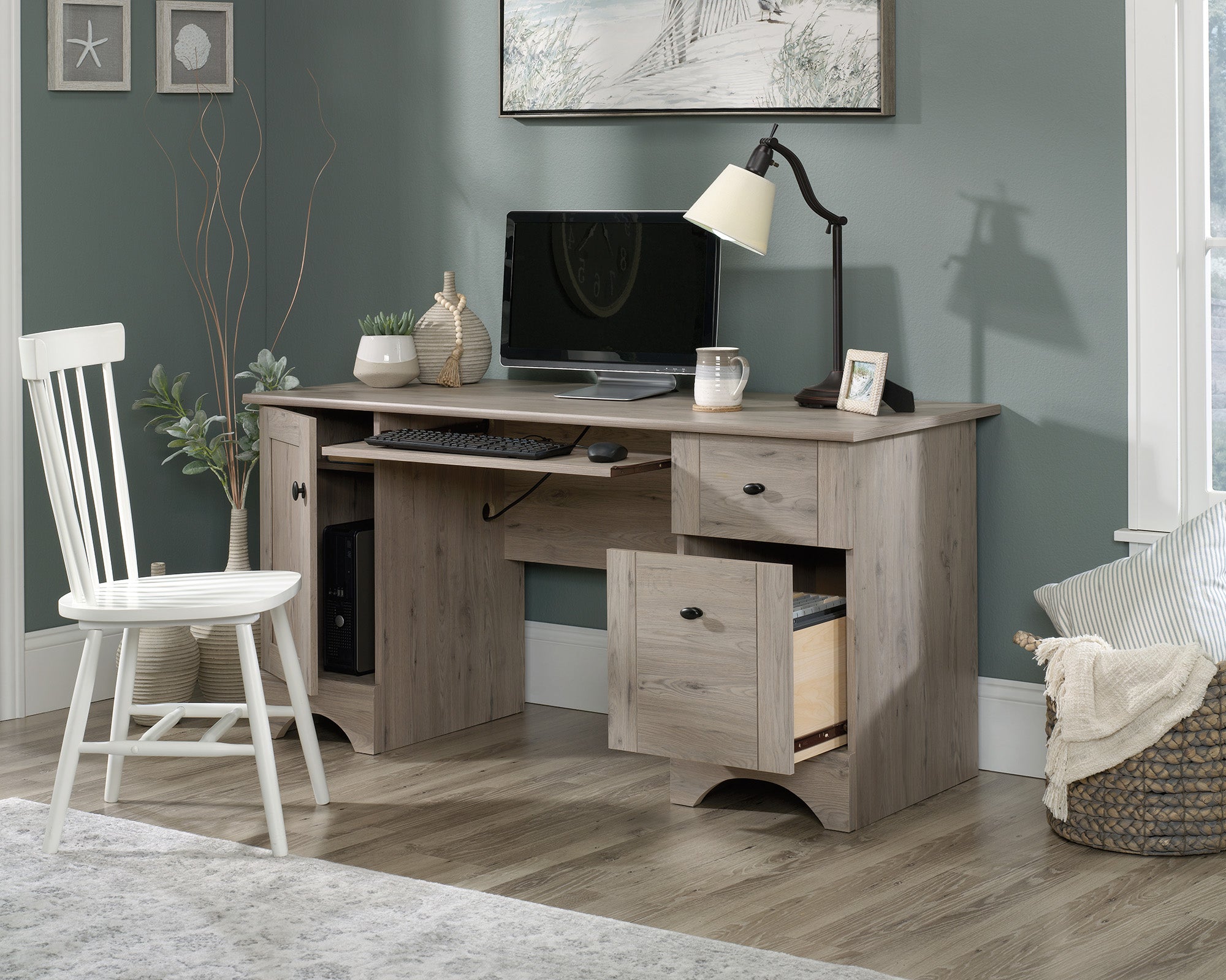 Sauder Select Wood Home Office Desk in Laurel Oak