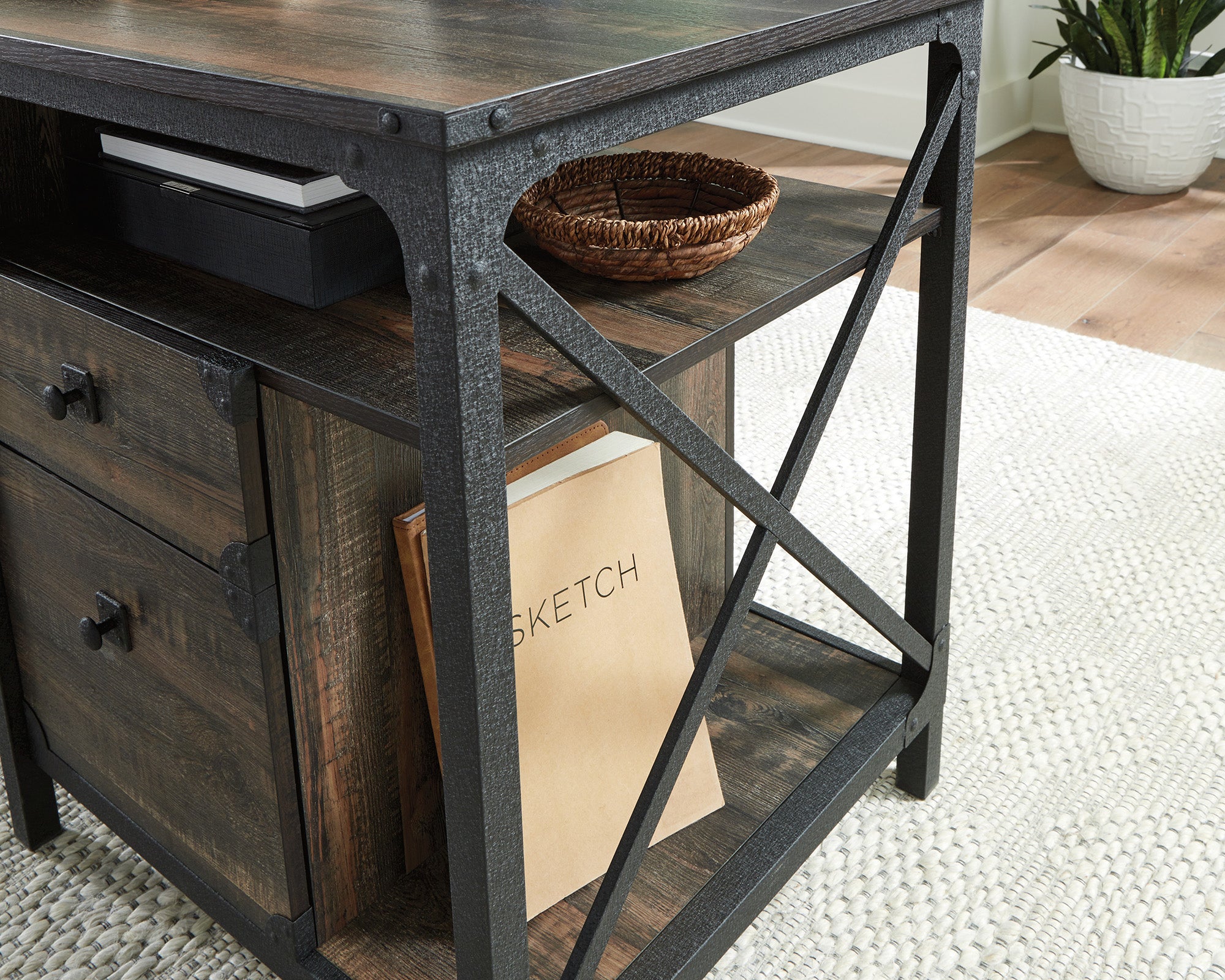 Steel River  Industrial Computer Desk with Storage