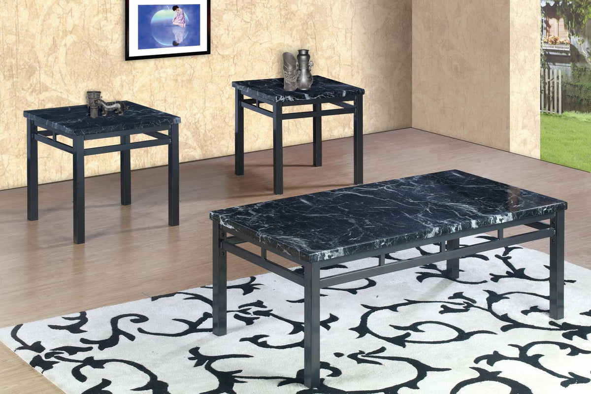 Black 3 Pk Table Set (3/Cn)