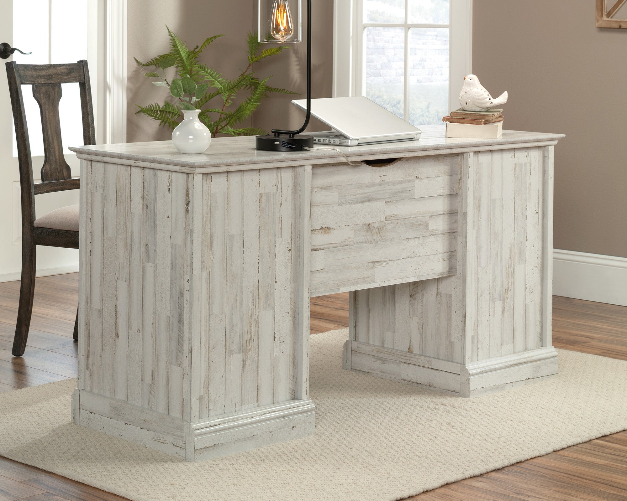 Barrister Lane  Home Office Executive Desk in White Plank